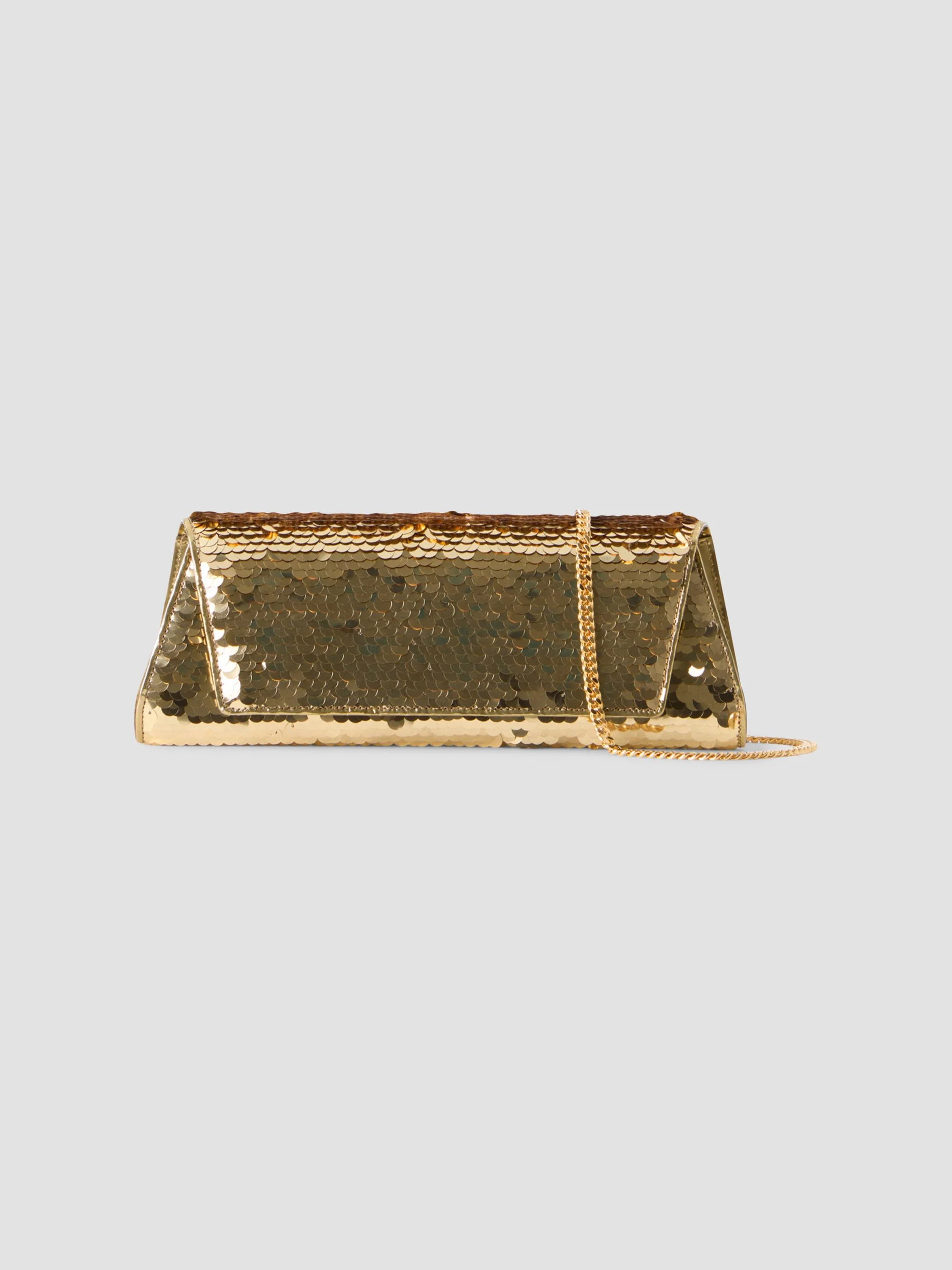 Women's Anouk Small Sequin-Embellished Satin Convertible Clutch - Gold Met - 1
