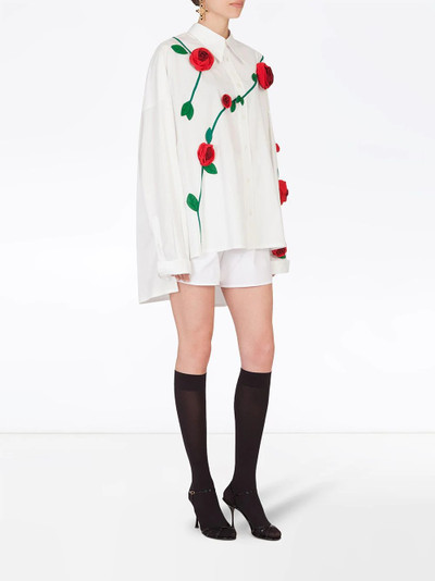 Dolce & Gabbana rose-embroidered shirt outlook