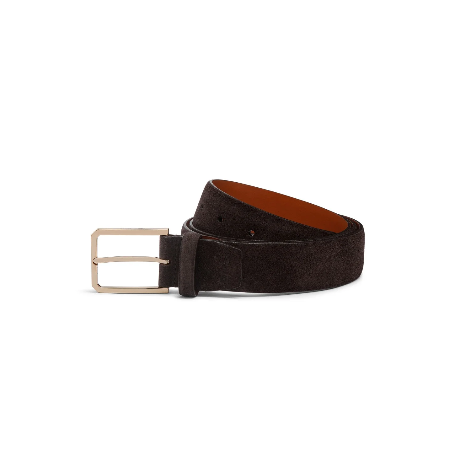 Men’s brown suede adjustable belt - 1