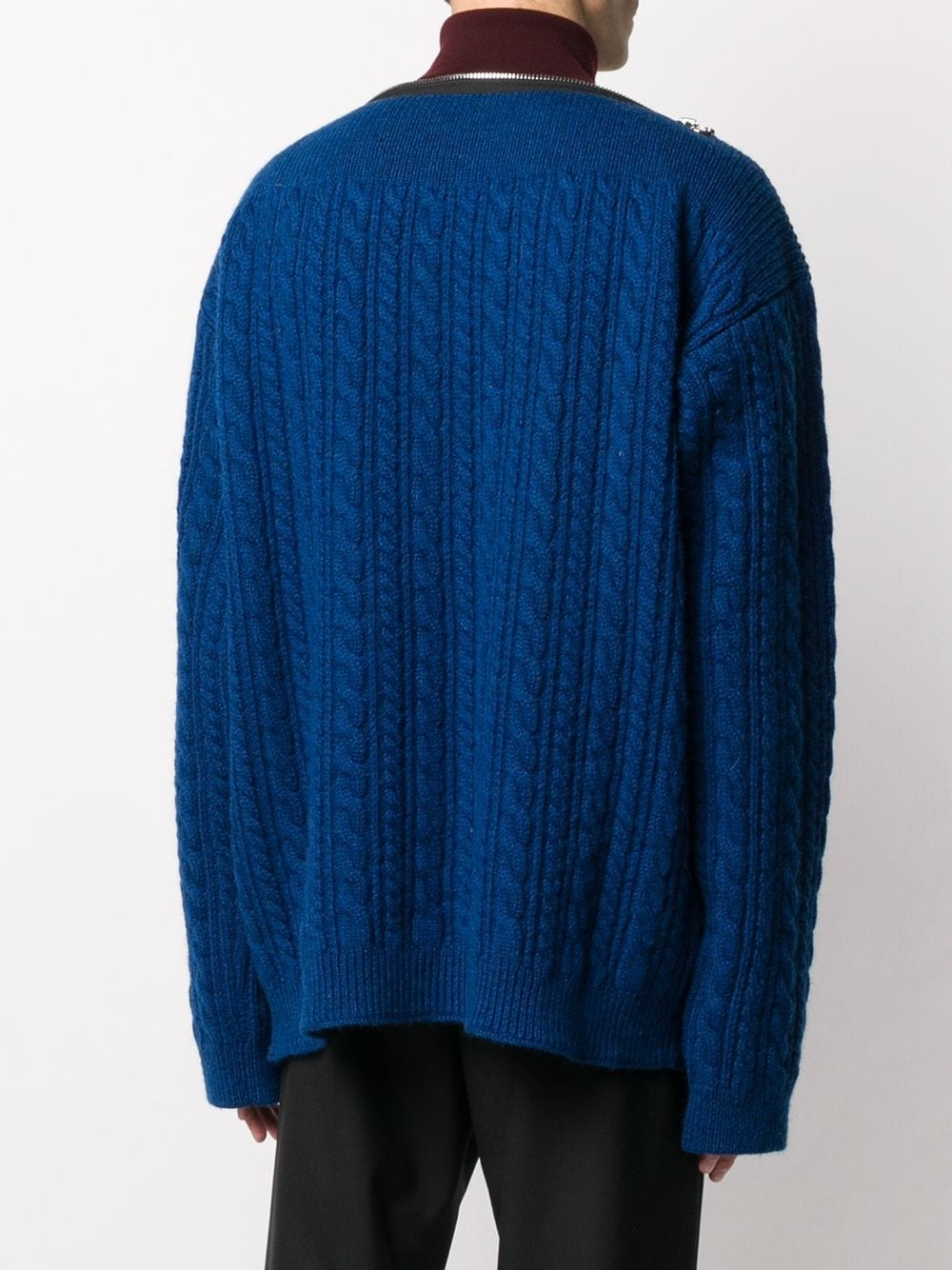 crew neck cable-knit jumper - 4