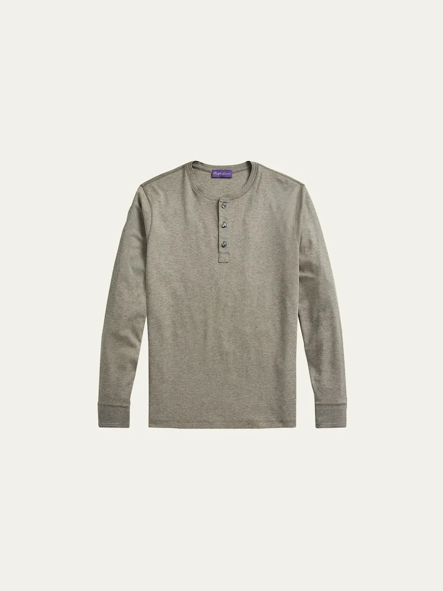 Men's Long-Sleeve Henley Shirt - 1