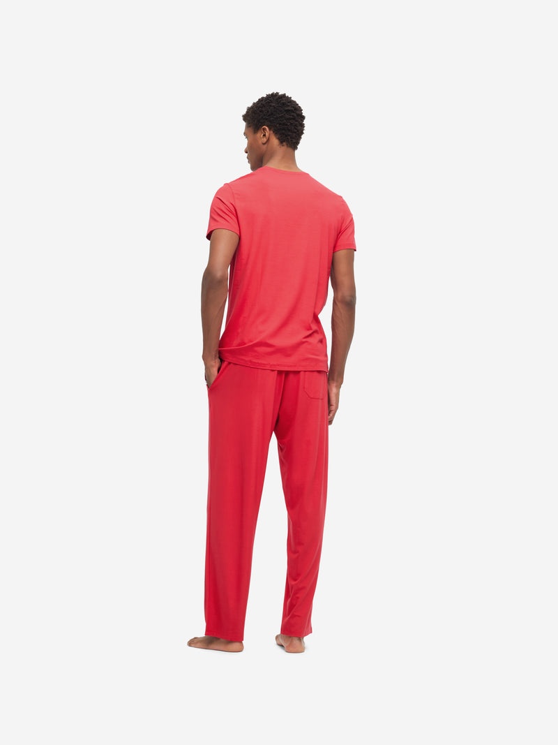 Men's Lounge Trousers Basel Micro Modal Stretch London Red - 4
