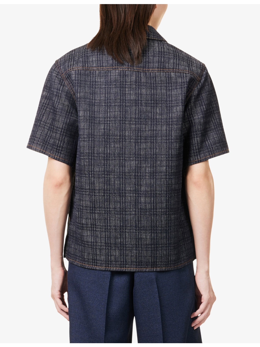 Spread-Collar Cotton Denim Shirt - 4