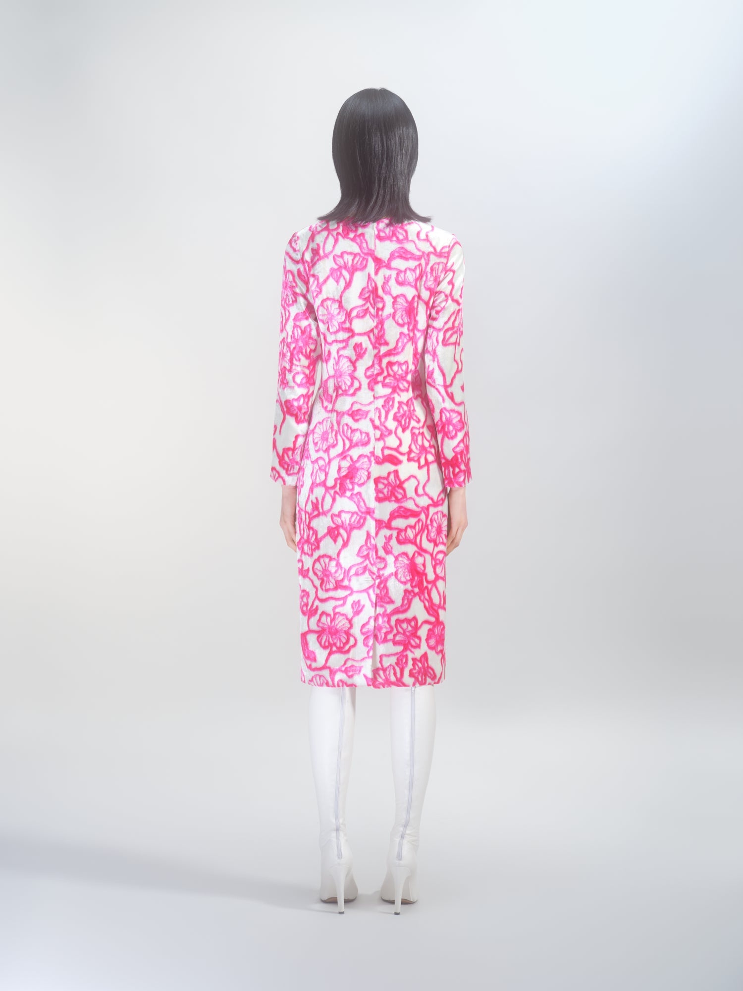 PRINTED VELVET DRESS - 4