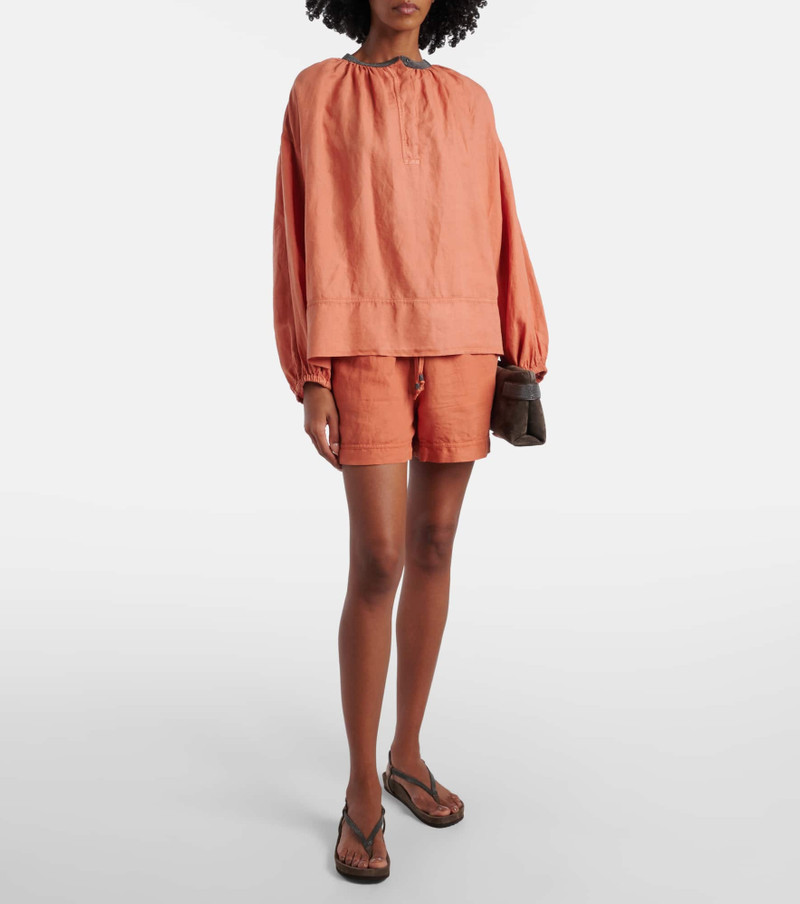 Brunello Cucinelli Linen and cotton Bermuda shorts outlook