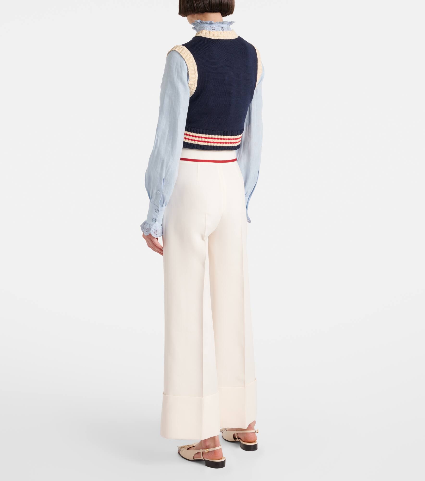 Crêpe Couture wide-leg pants - 3