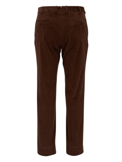 Brioni pressed-crease tailored trousers outlook