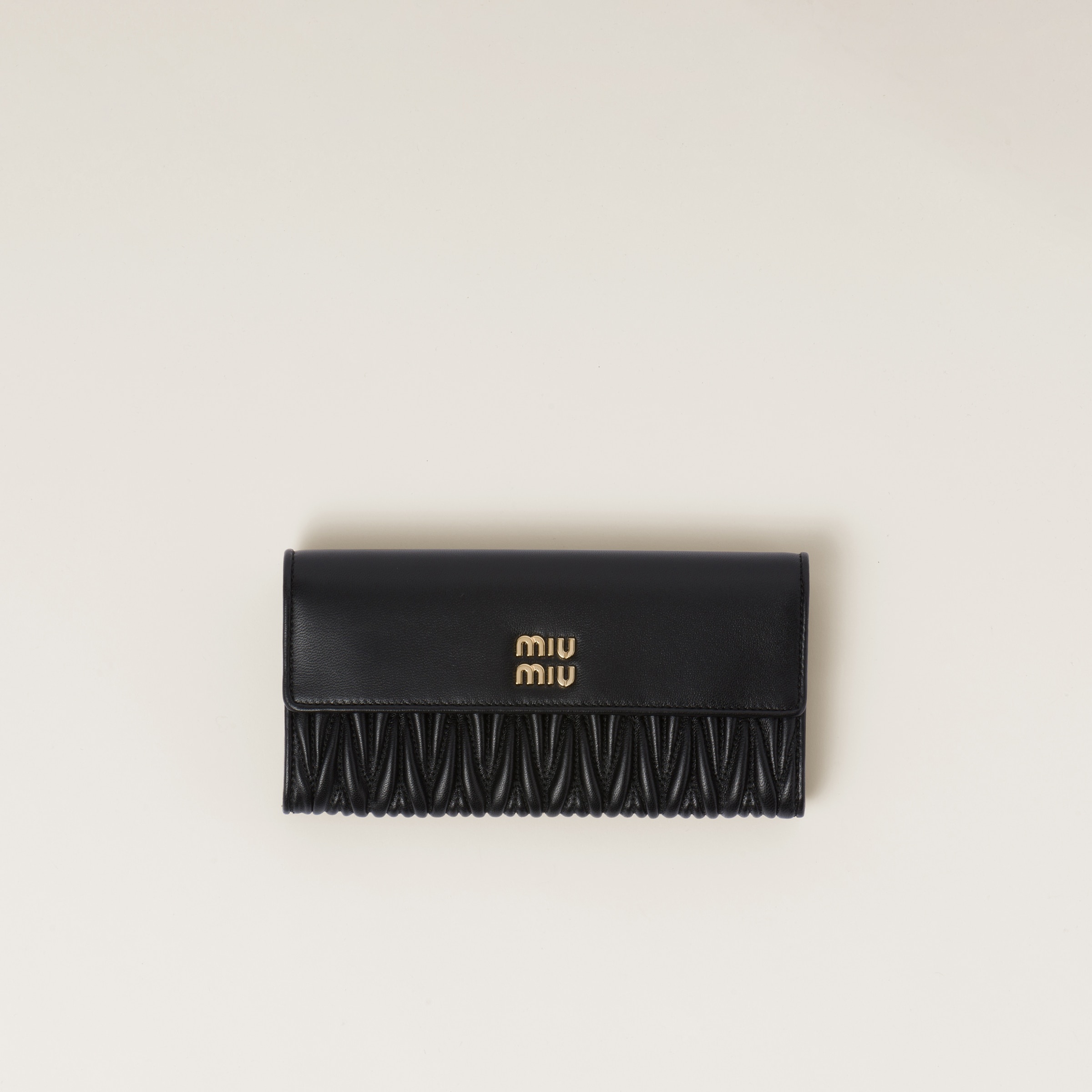 Large matelassé nappa leather wallet - 1