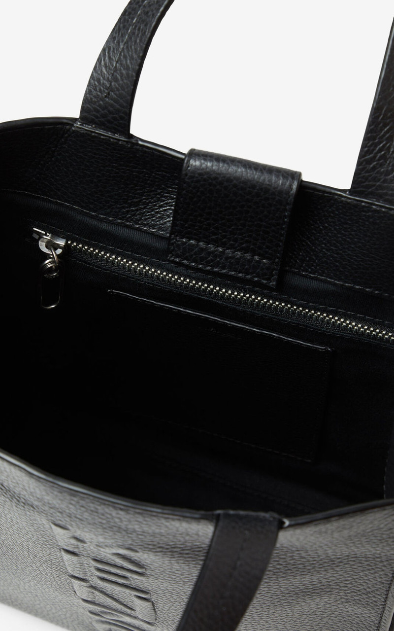 KENZO Imprint small grained leather tote bag 4