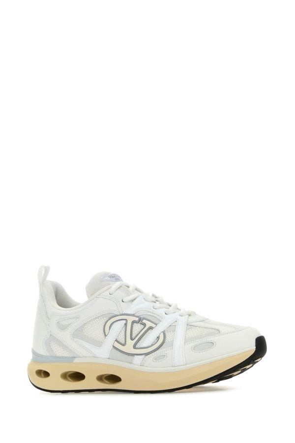 White leather and fabric VLogo EasyJog sneakers - 2