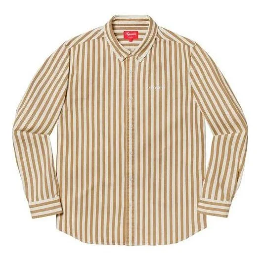 Supreme Denim Shirt 'Tan Stripe' SUP-FW19-505 - 1