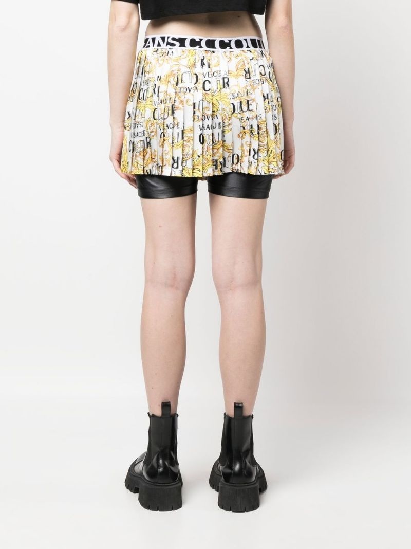 logo-waistband pleated shorts - 4