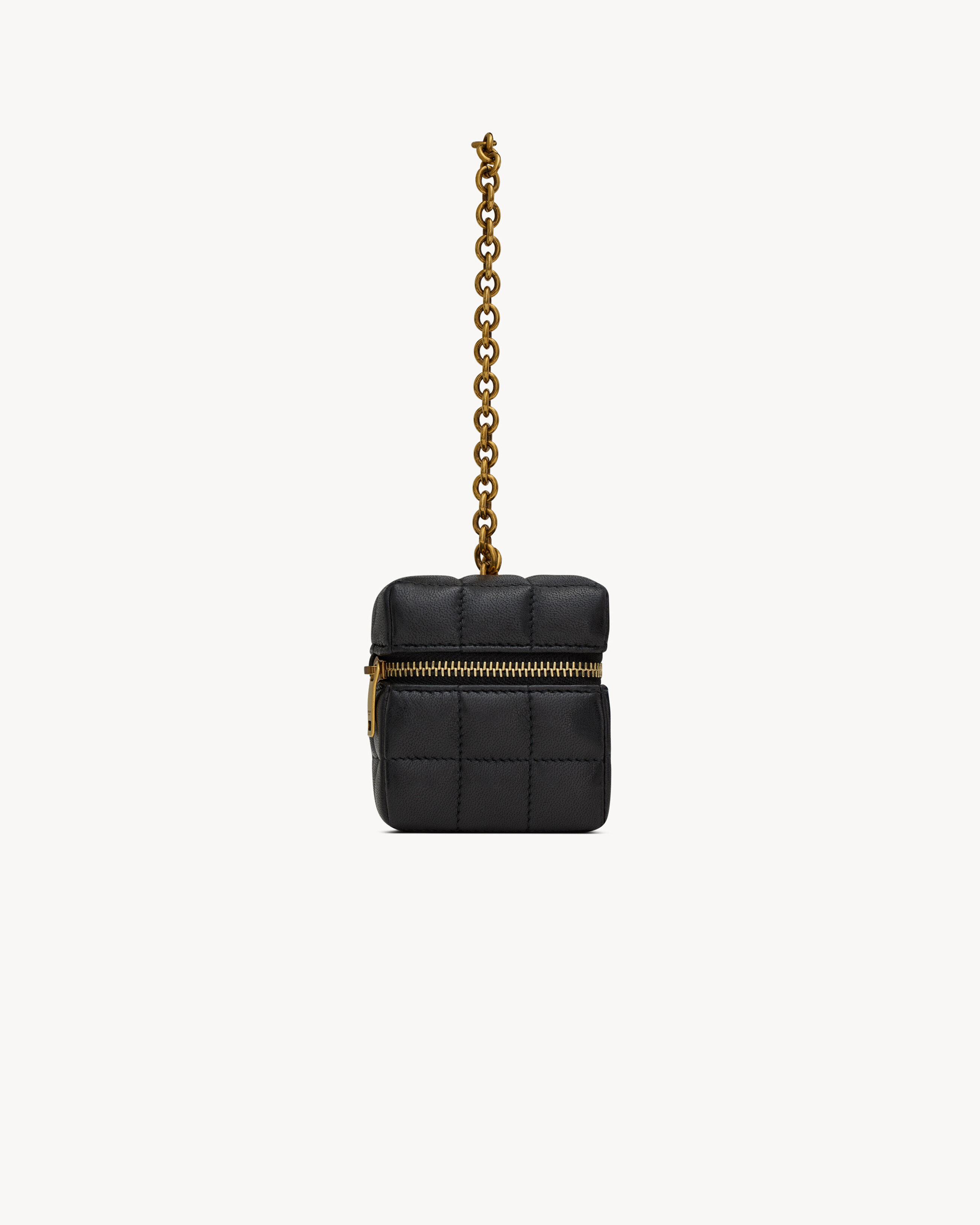 CASSANDRE MATELASSÉ CARRÉ MINI CUBE ON CHAIN IN LAMBSKIN - 3