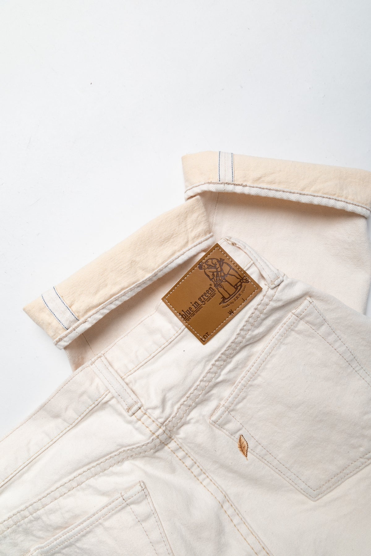 1172-1 14oz Ecru Selvedge 5 Pocket Pants Regular Straight - 6