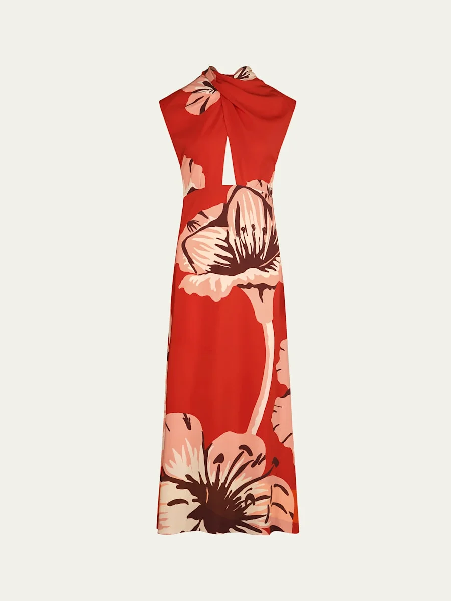 Al Son De Las Astromelias Floral Midi Dress - 1