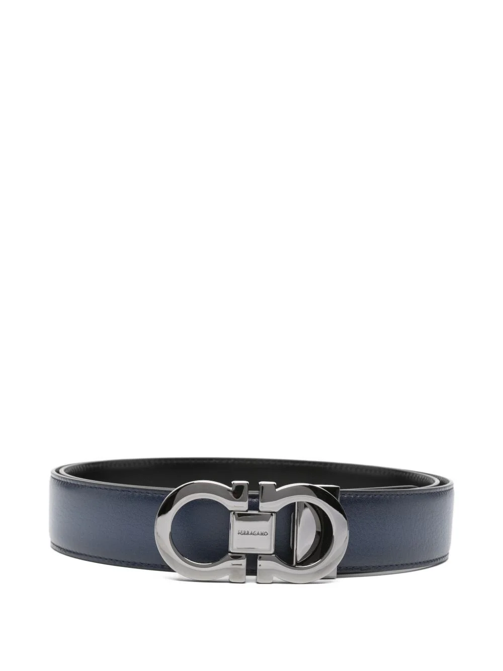 logo-buckle leather belt - 1