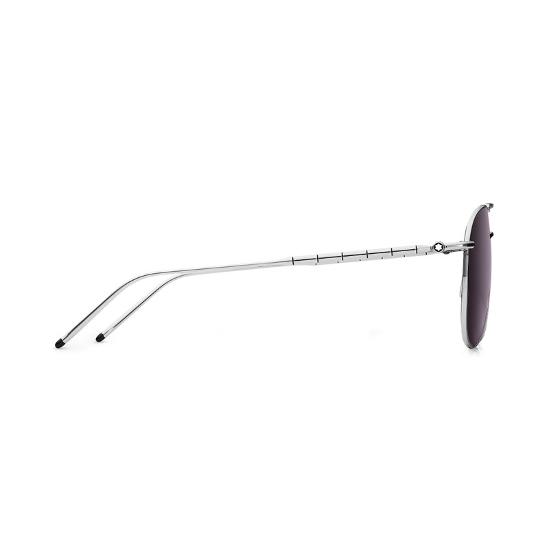 Montblanc Squared Sunglasses with Silver-Colored Metal Frame outlook