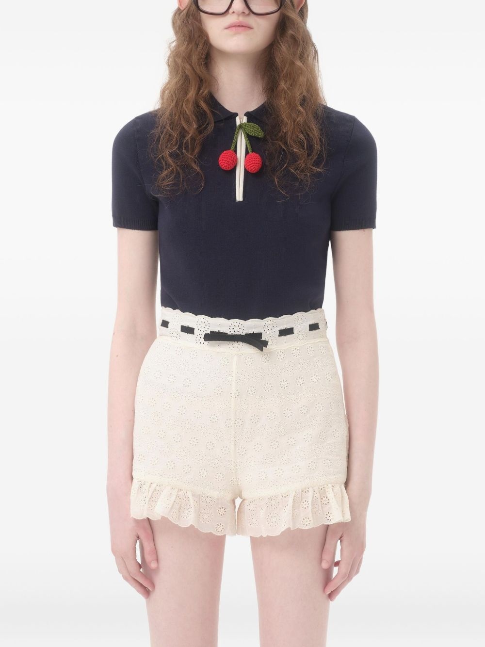 Cherry-charm polo top - 2