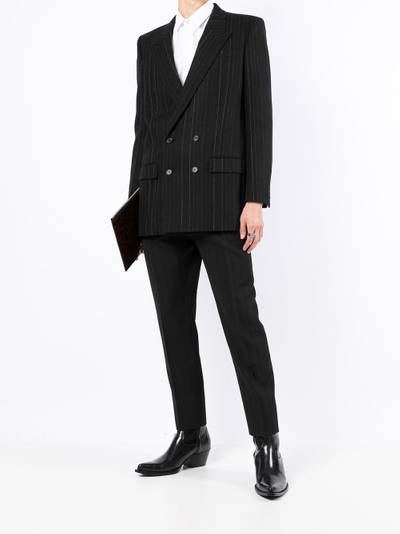 SAINT LAURENT pinstripe double-breasted suit jacket outlook