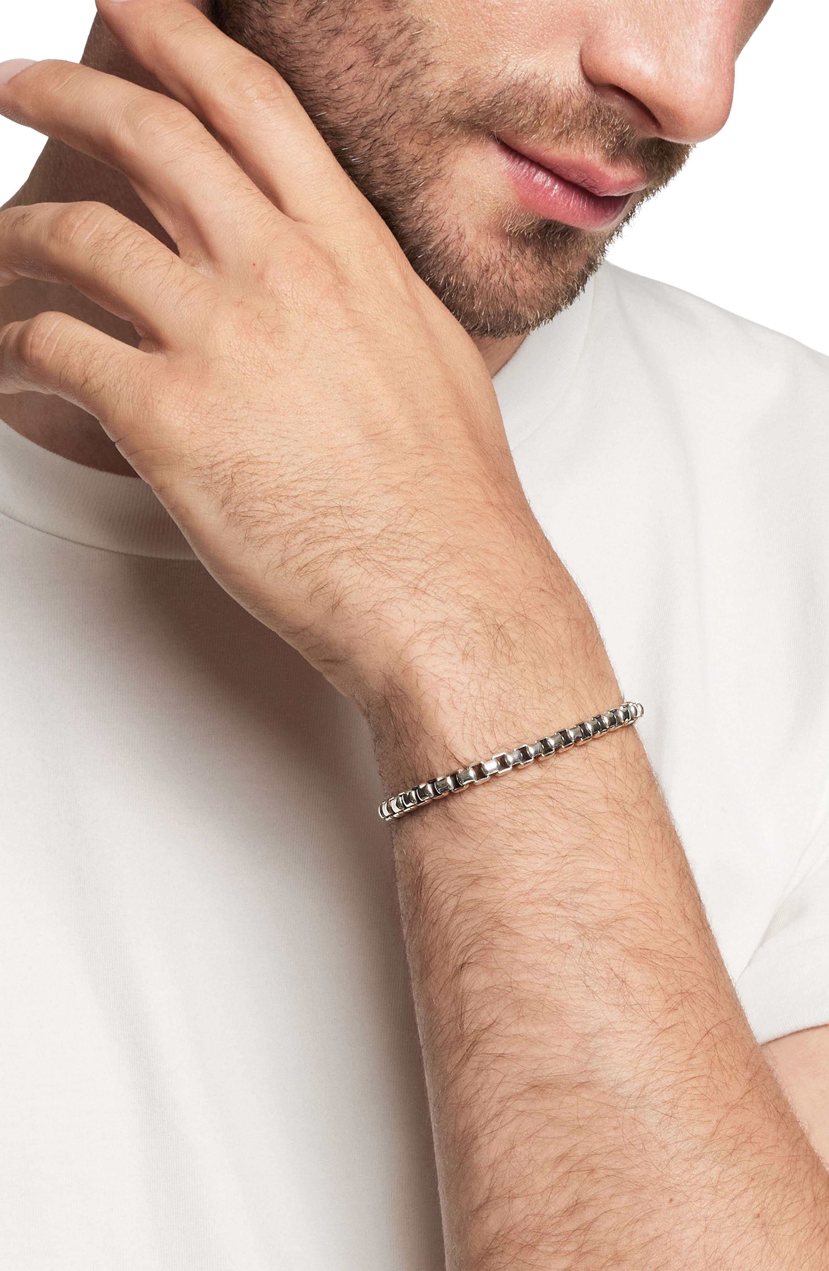 David Yurman Men's Large Box Chain Link Bracelet, 5mm in Silver at Nordstrom - 2