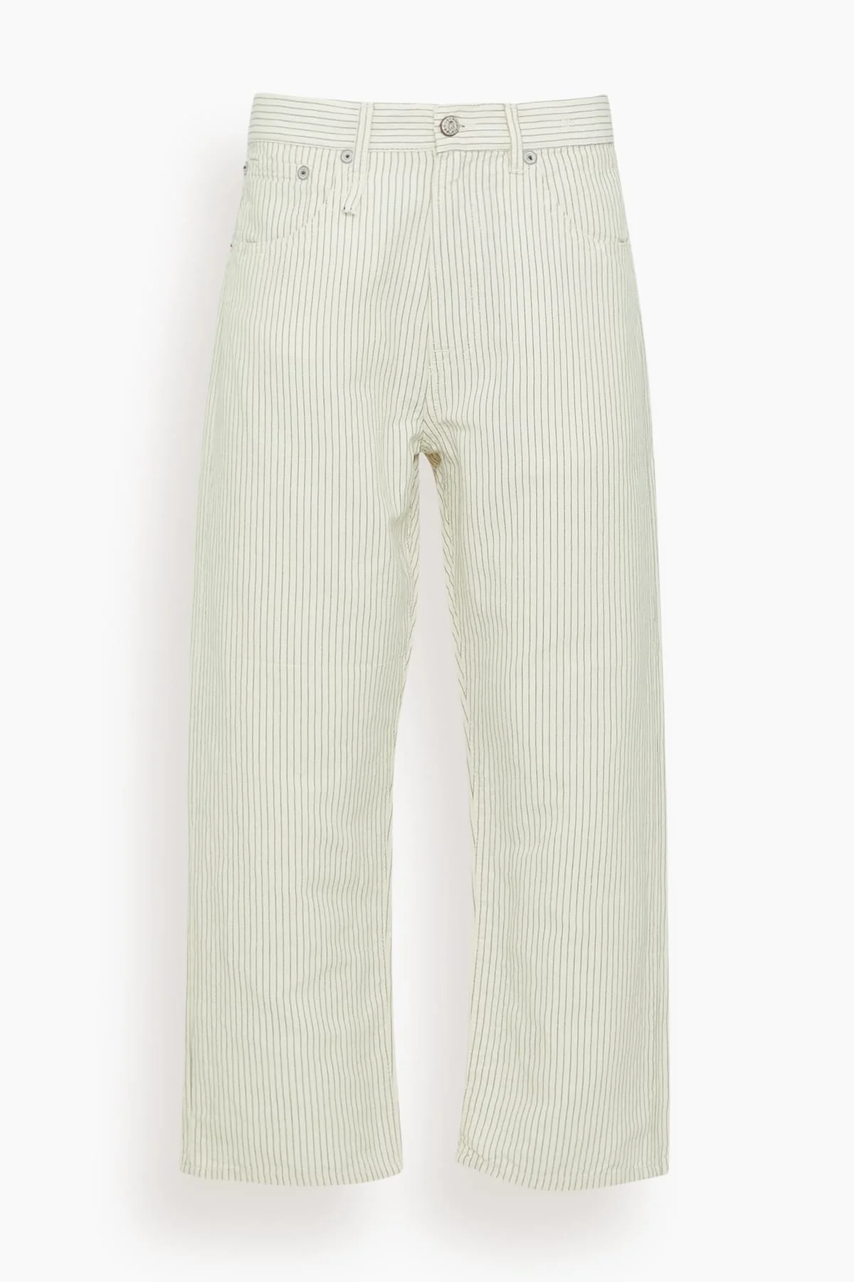 X-BF 5-Pocket Pant in White with Black Mini Stripe - 1
