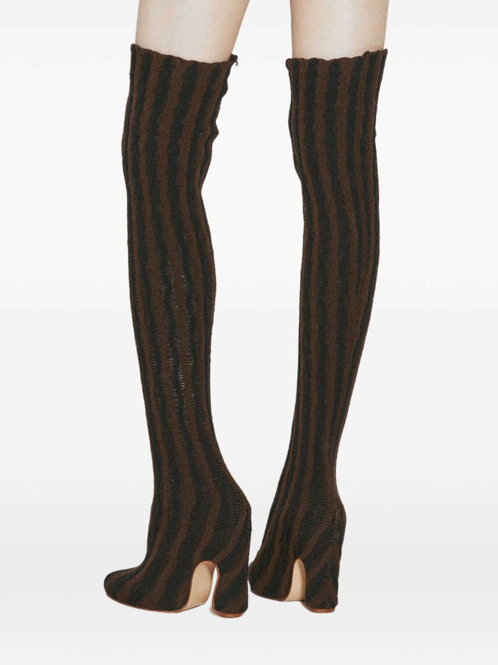 127mm Cactus striped over-the-knee boots - 3