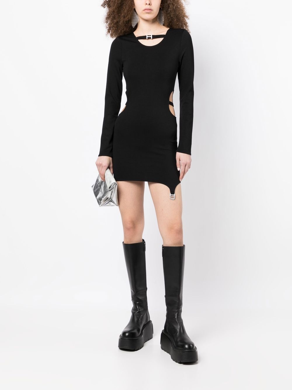 logo-detail long-sleeve mini dress - 2