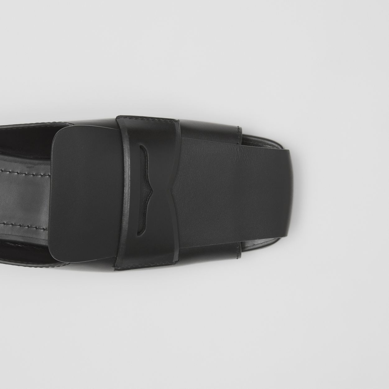 Loafer Detail Leather Mules - 3
