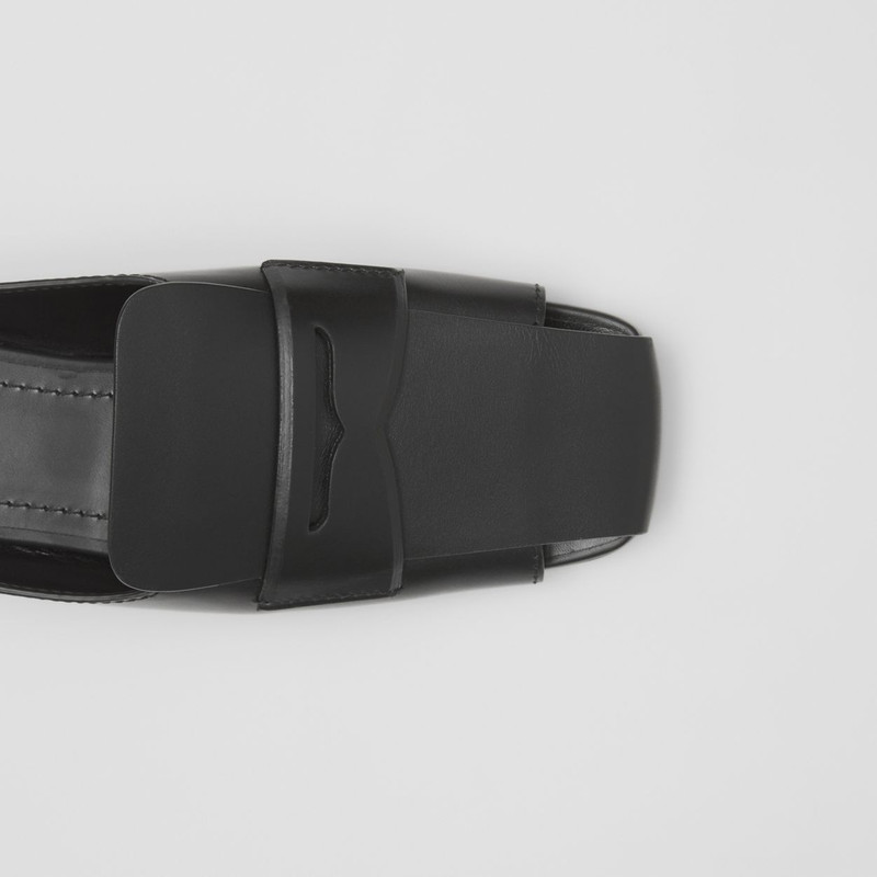 Loafer Detail Leather Mules 3