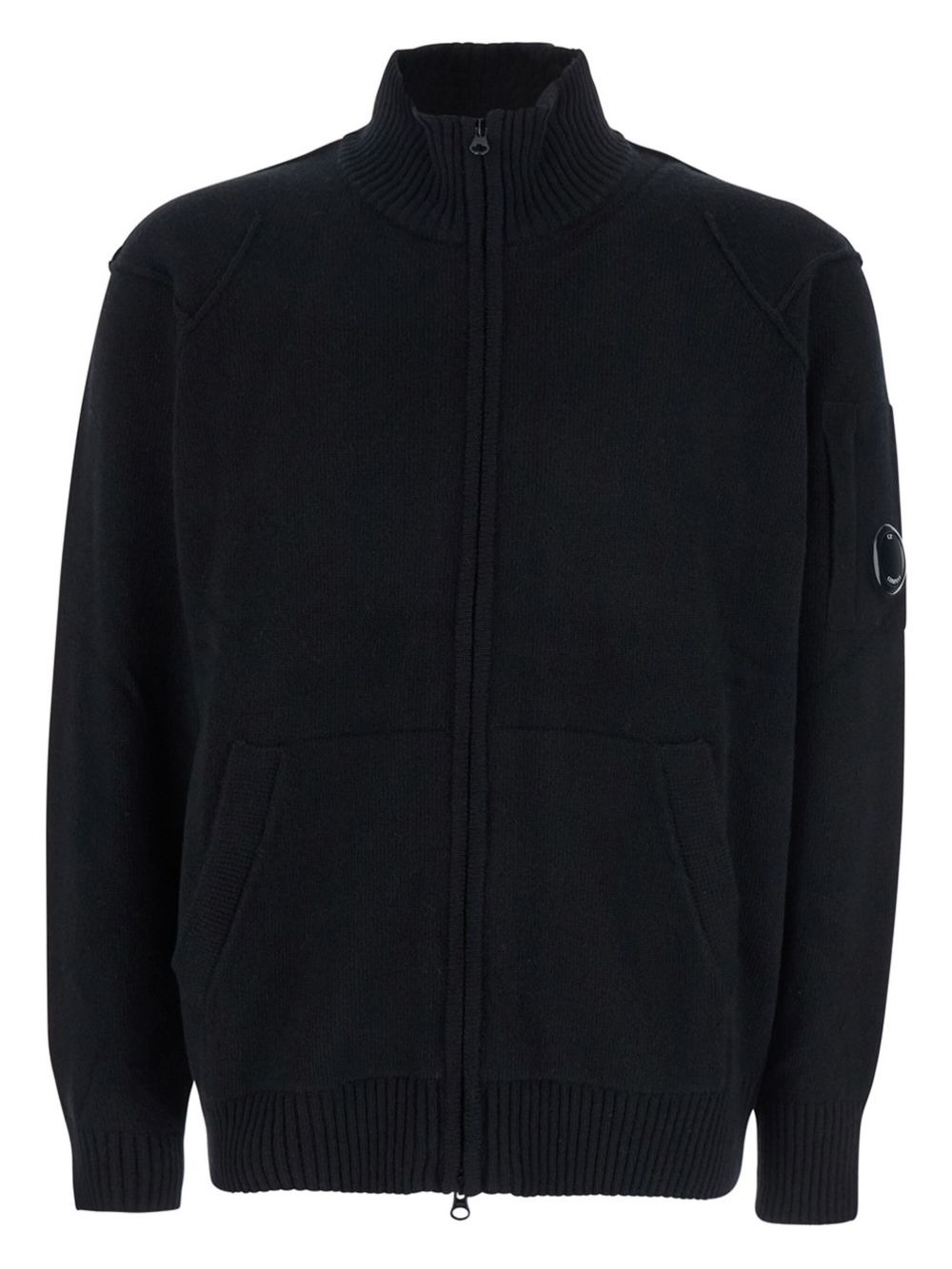 lambswool zip-up cardigan - 1