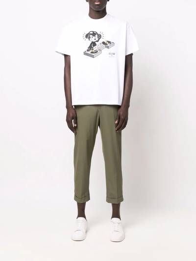 Neil Barrett elasticated-waist cropped trousers outlook