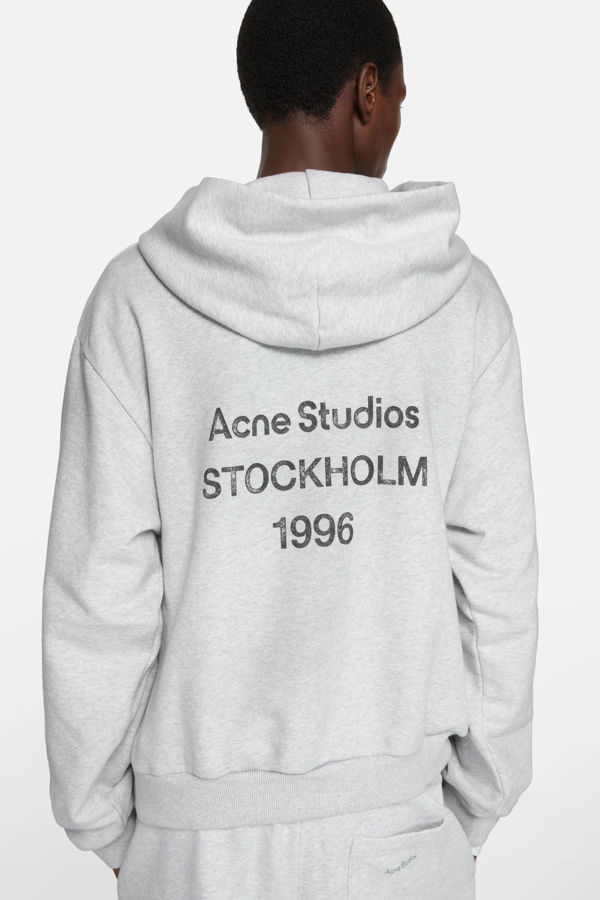 Logo hooded sweater - Pale Grey Melange - 4