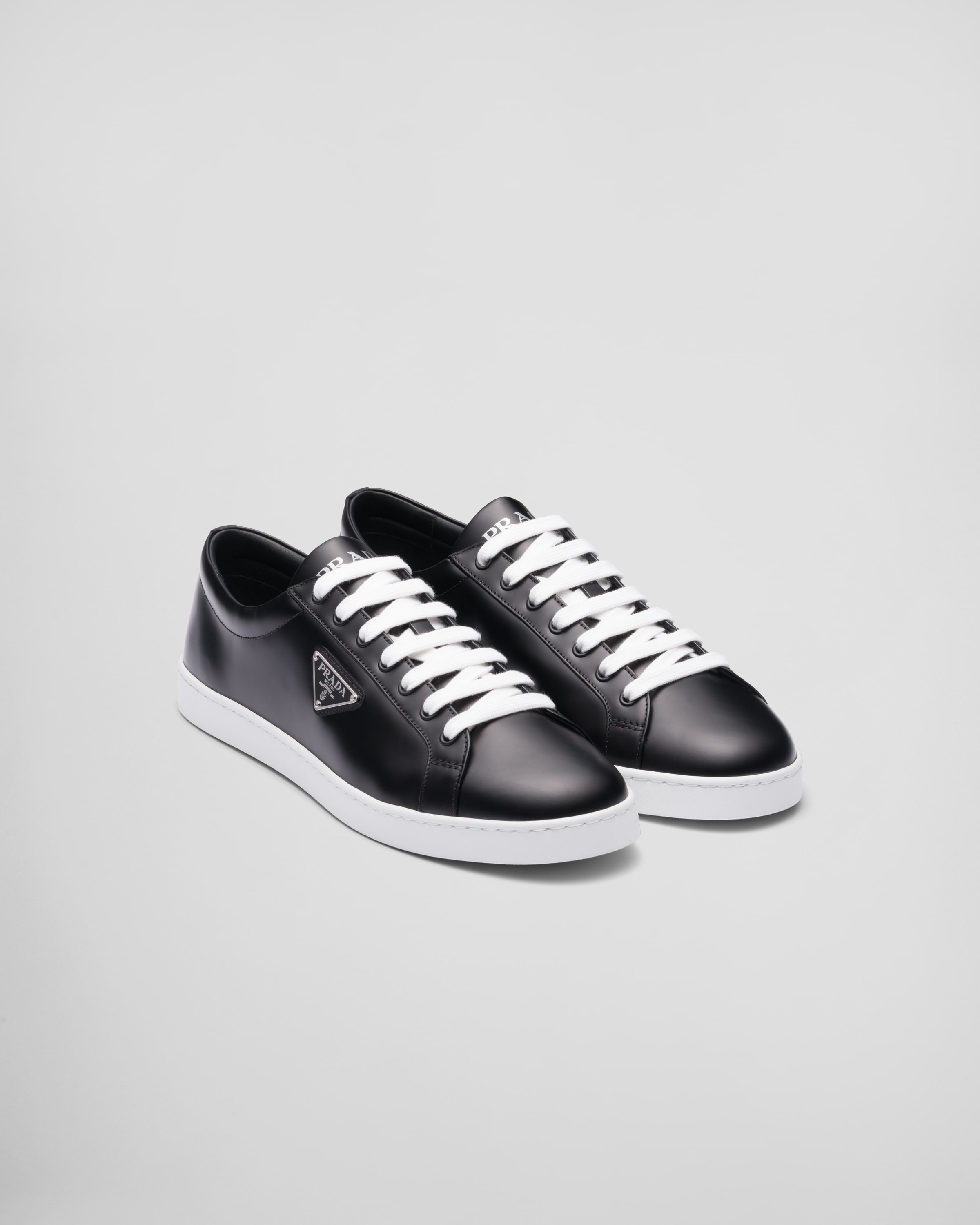 Brushed leather sneakers - 1