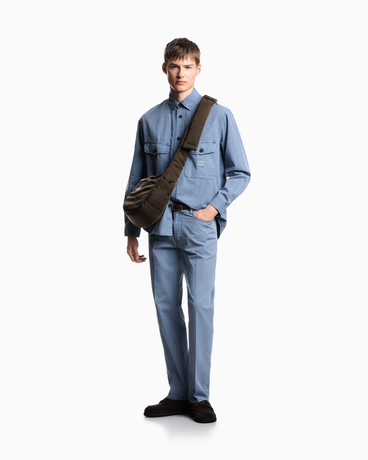 J76 STRAIGHT-FIT FIVE-POCKET WASHED TWILL TROUSERS - 2