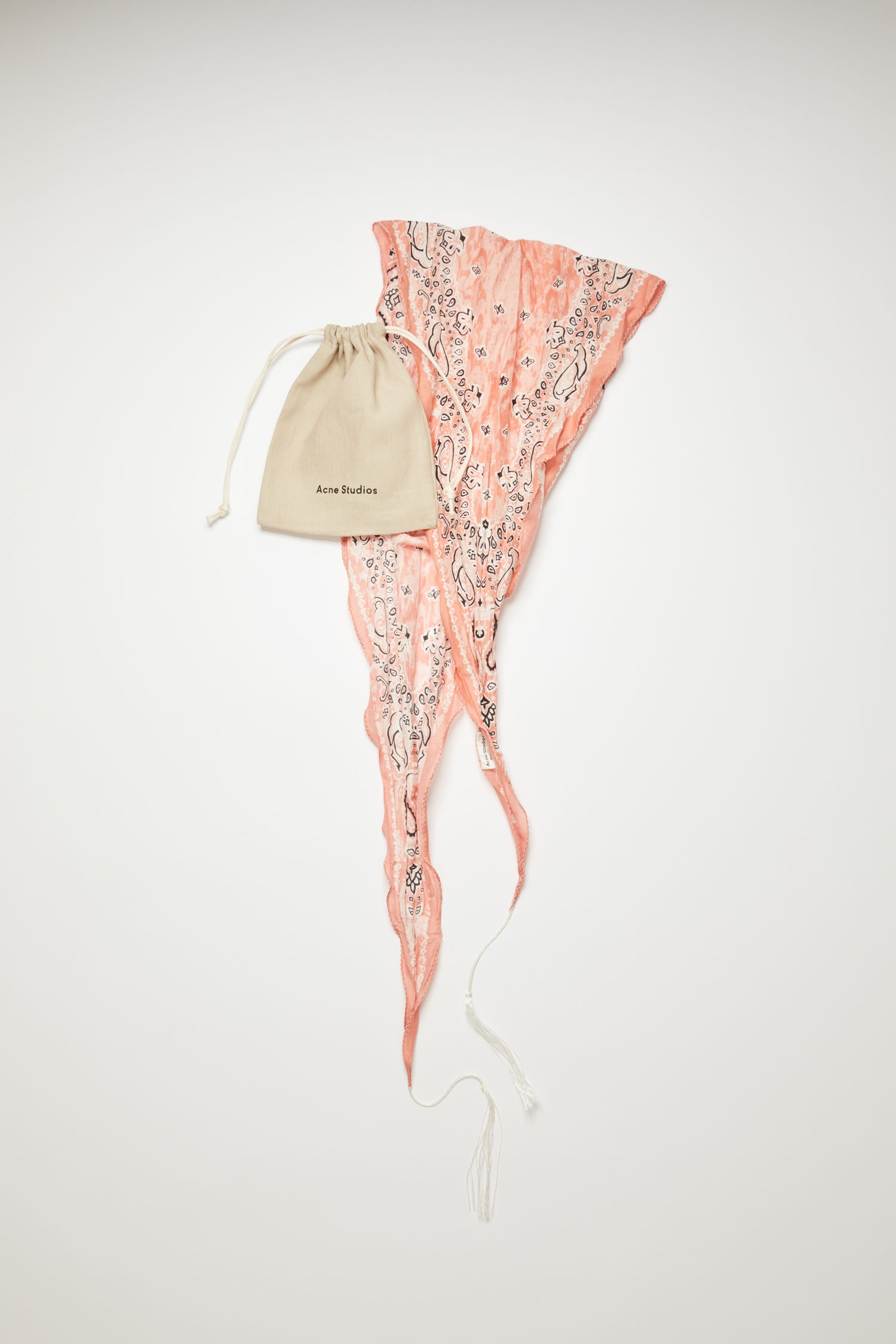 Skinny diamond-shaped bandana pale pink - 2