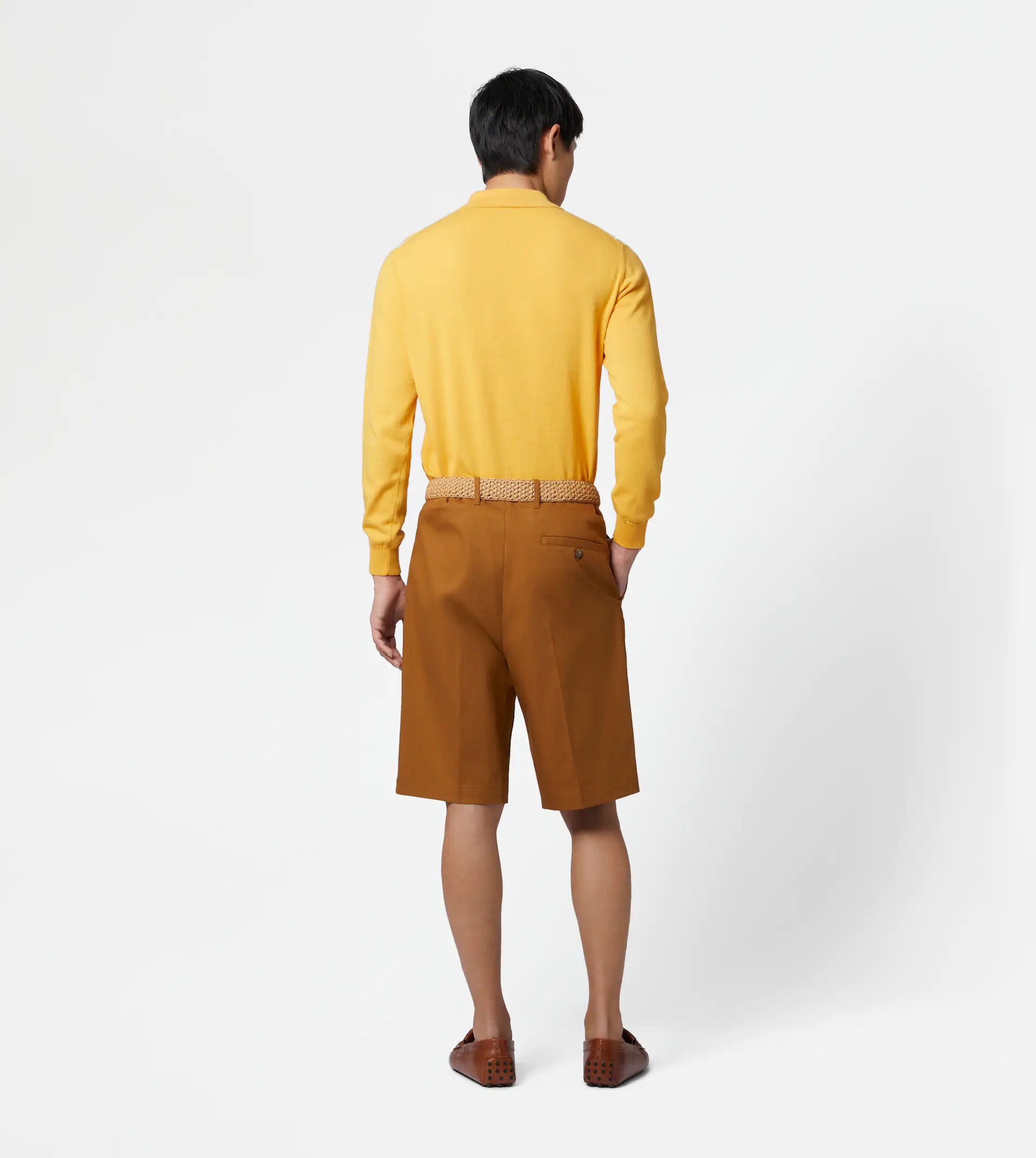 BERMUDA SHORTS WITH DARTS - BROWN - 3