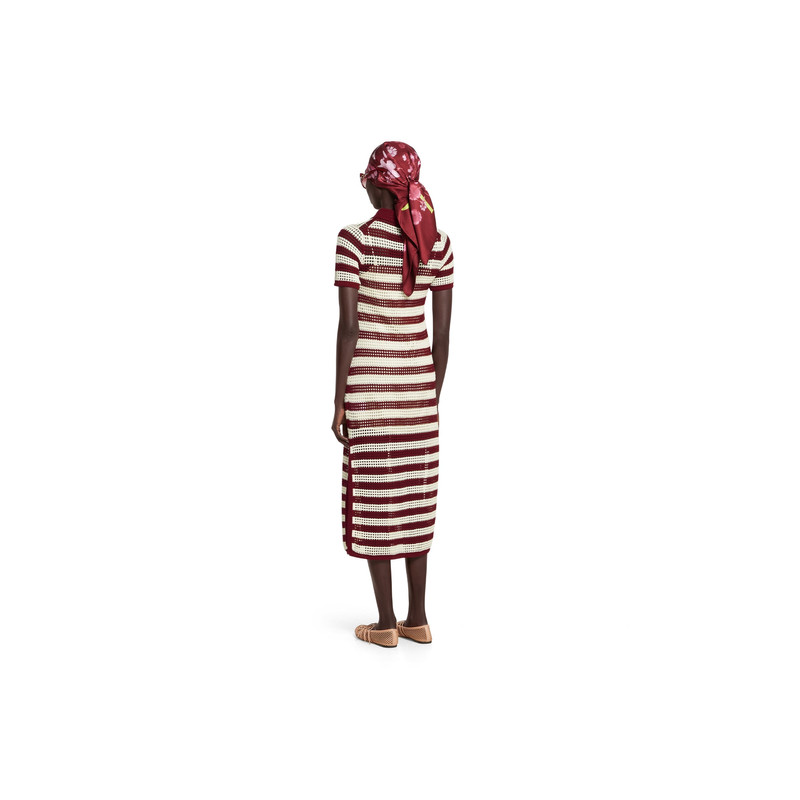 Striped cotton cable knit dress 4