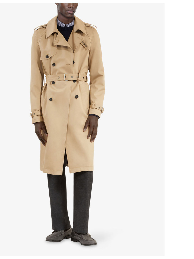 Double-breasted cotton trench coat 3