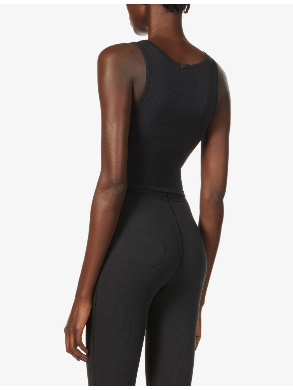 Ribbed stretch-cotton tank top - 4