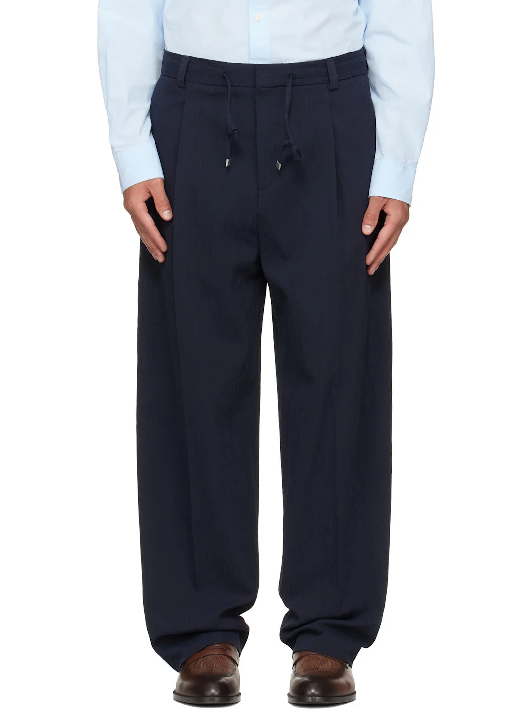 Navy Modern-Fit Trousers - 1