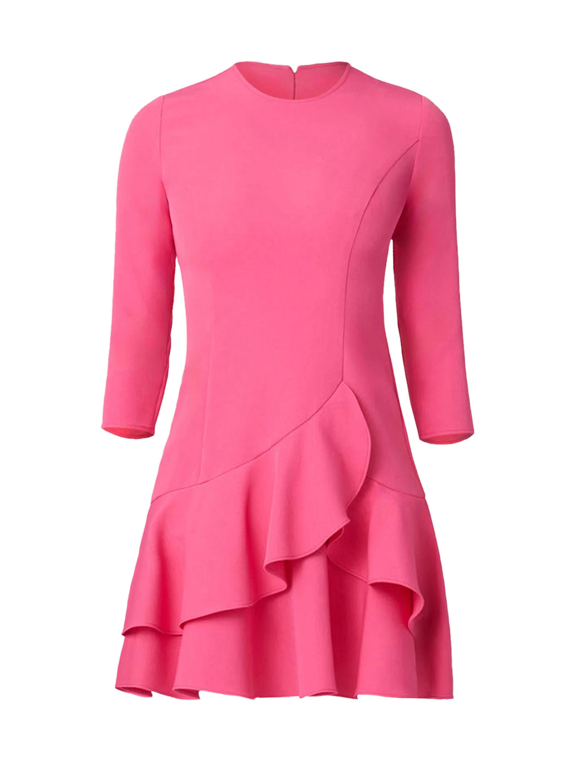 Women's Nessa Ruffled Crepe Minidress - Rose - 1