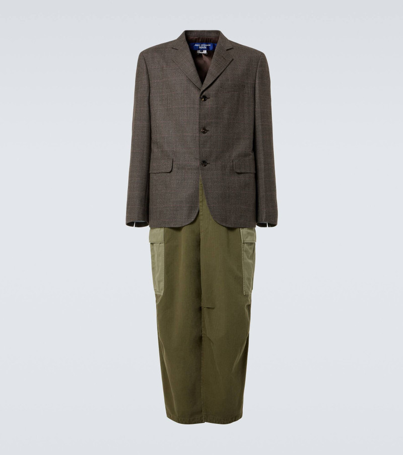 Deconstructed checked wool and cotton coat - 1