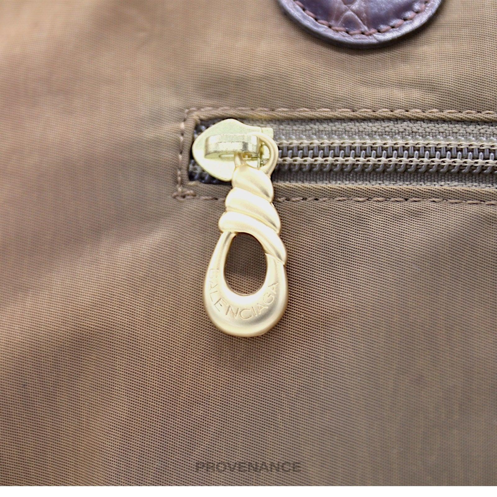 Balenciaga BB Logo Tote Bag - Tan Brown Croc - 12