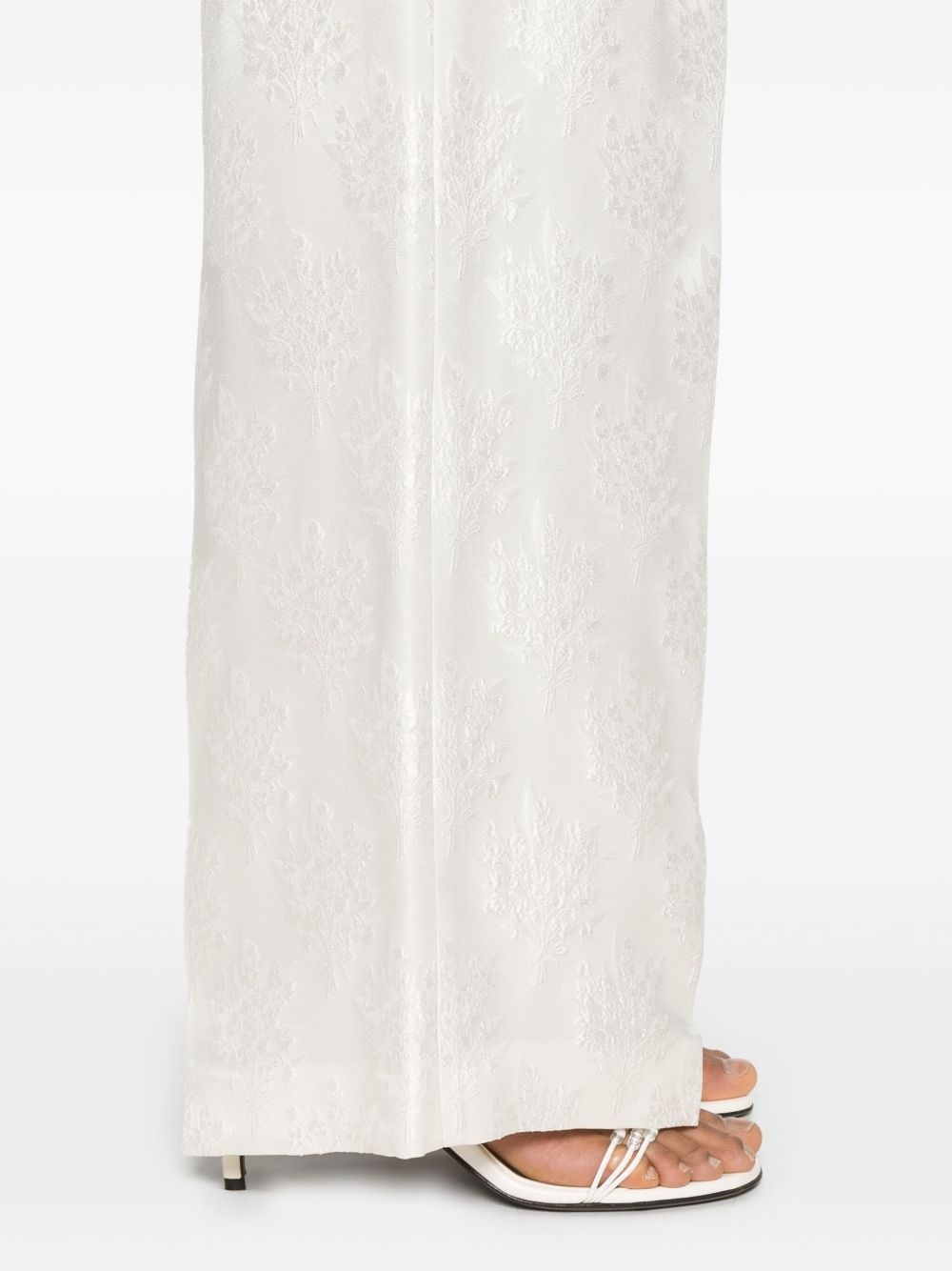 floral-jacquard trousers - 5