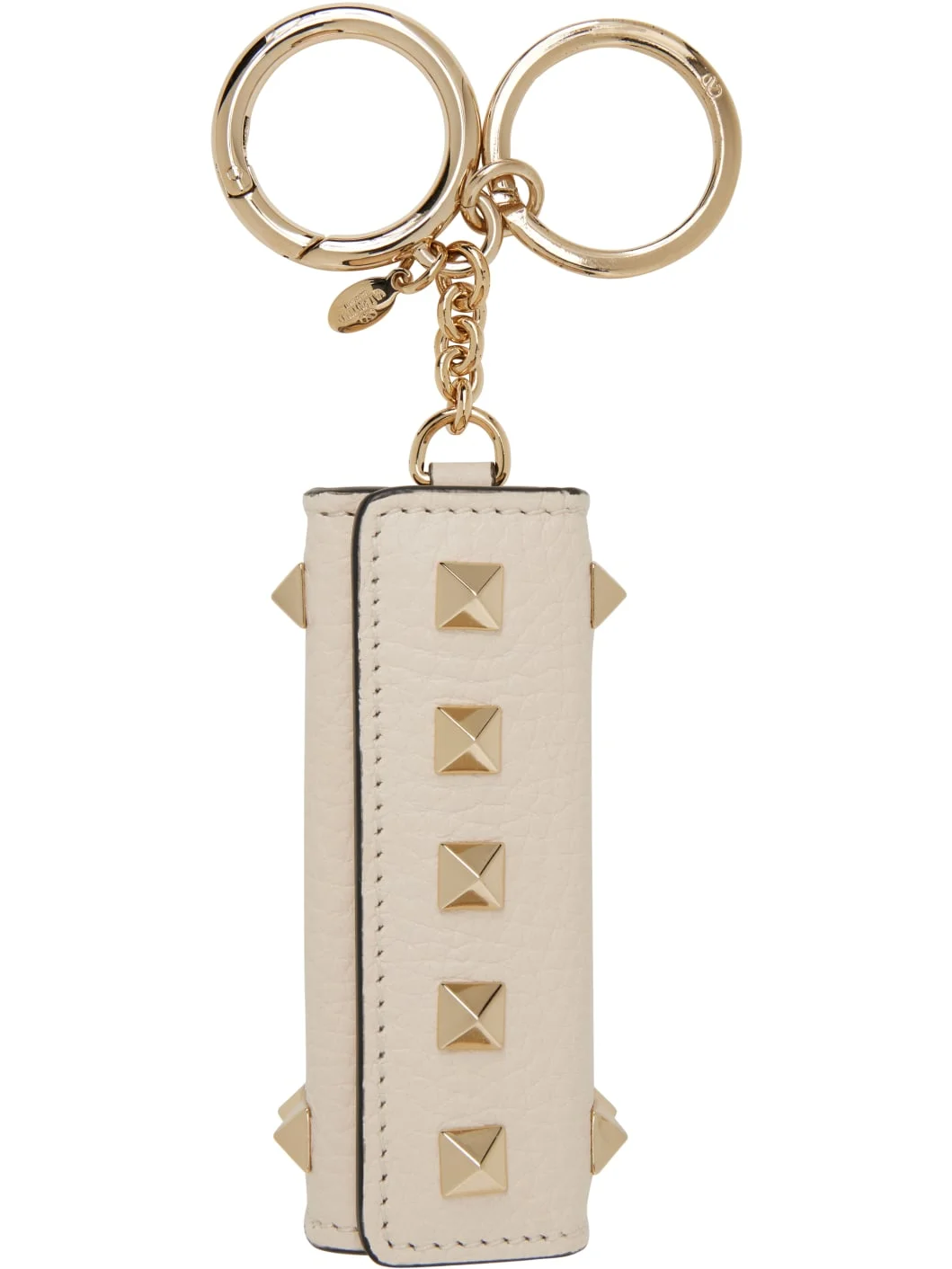 Beige Rockstud Charm Keychain - 1