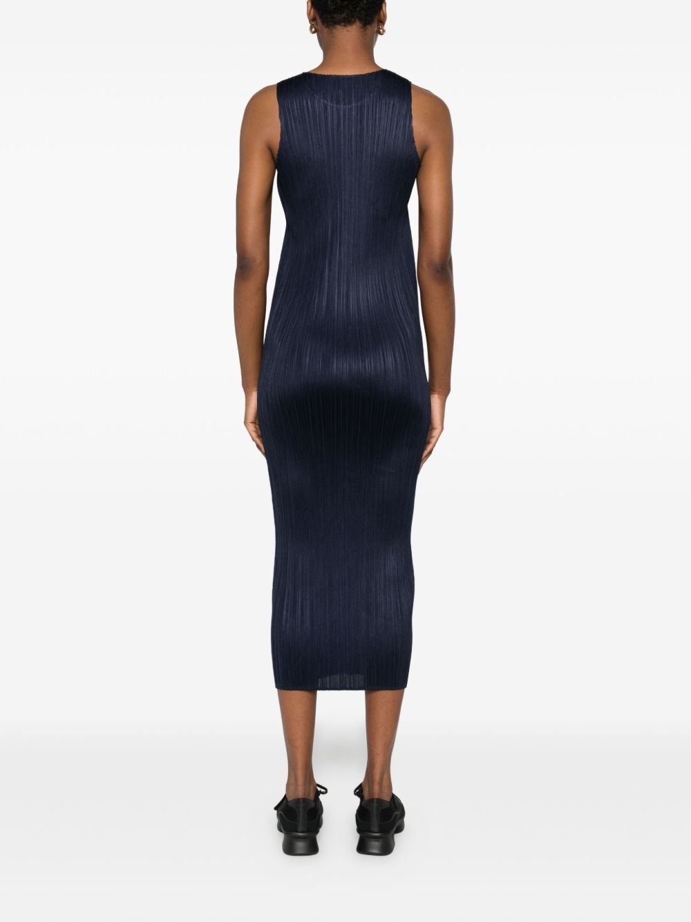pleated sleeveless midi dress - 4