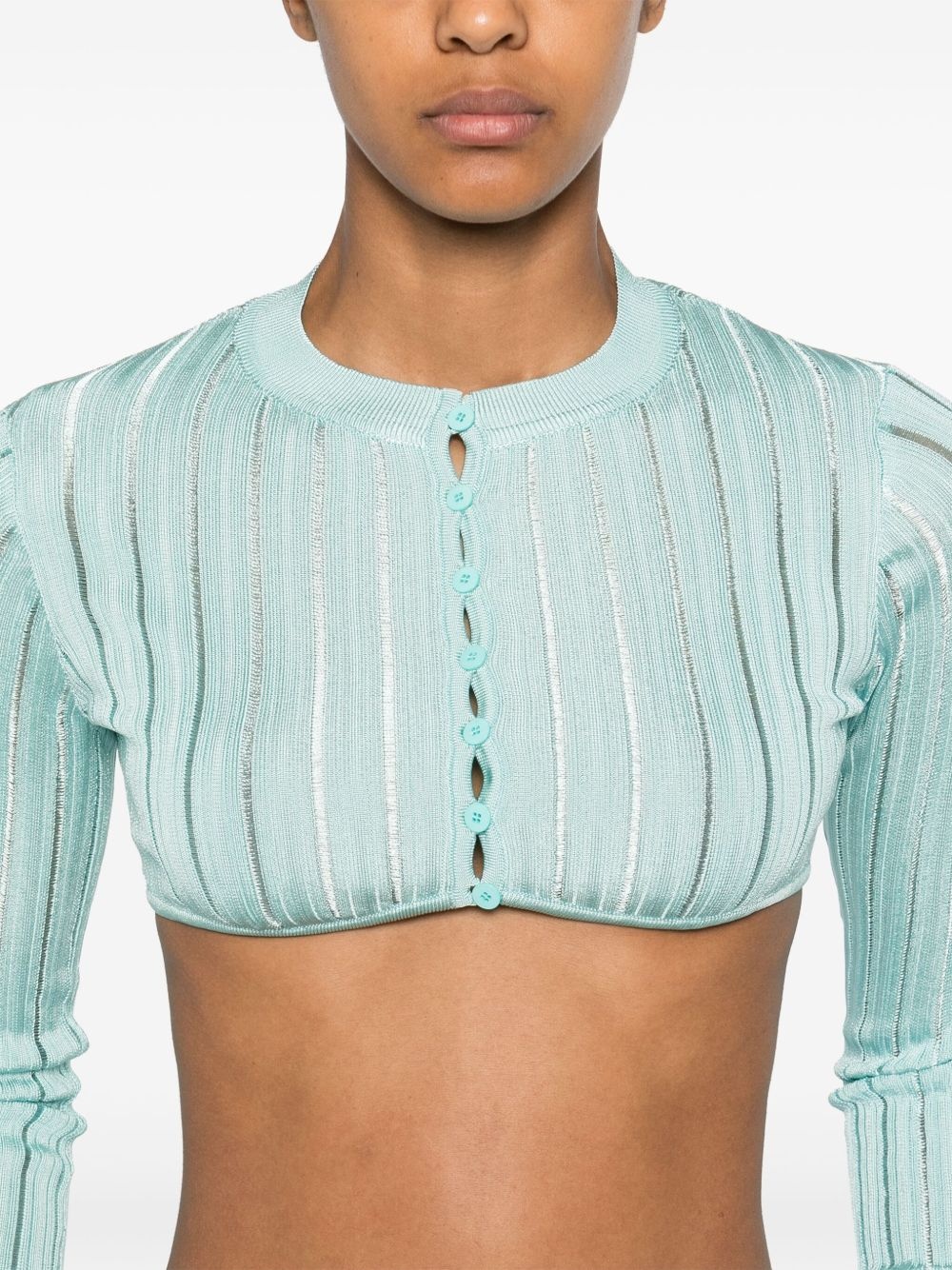 Crinoline cropped cardigan - 5