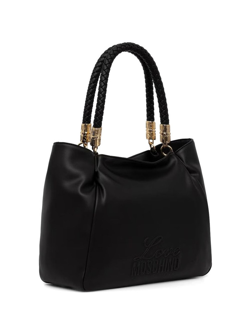 Moschino logo-detail braided-handle tote bag outlook