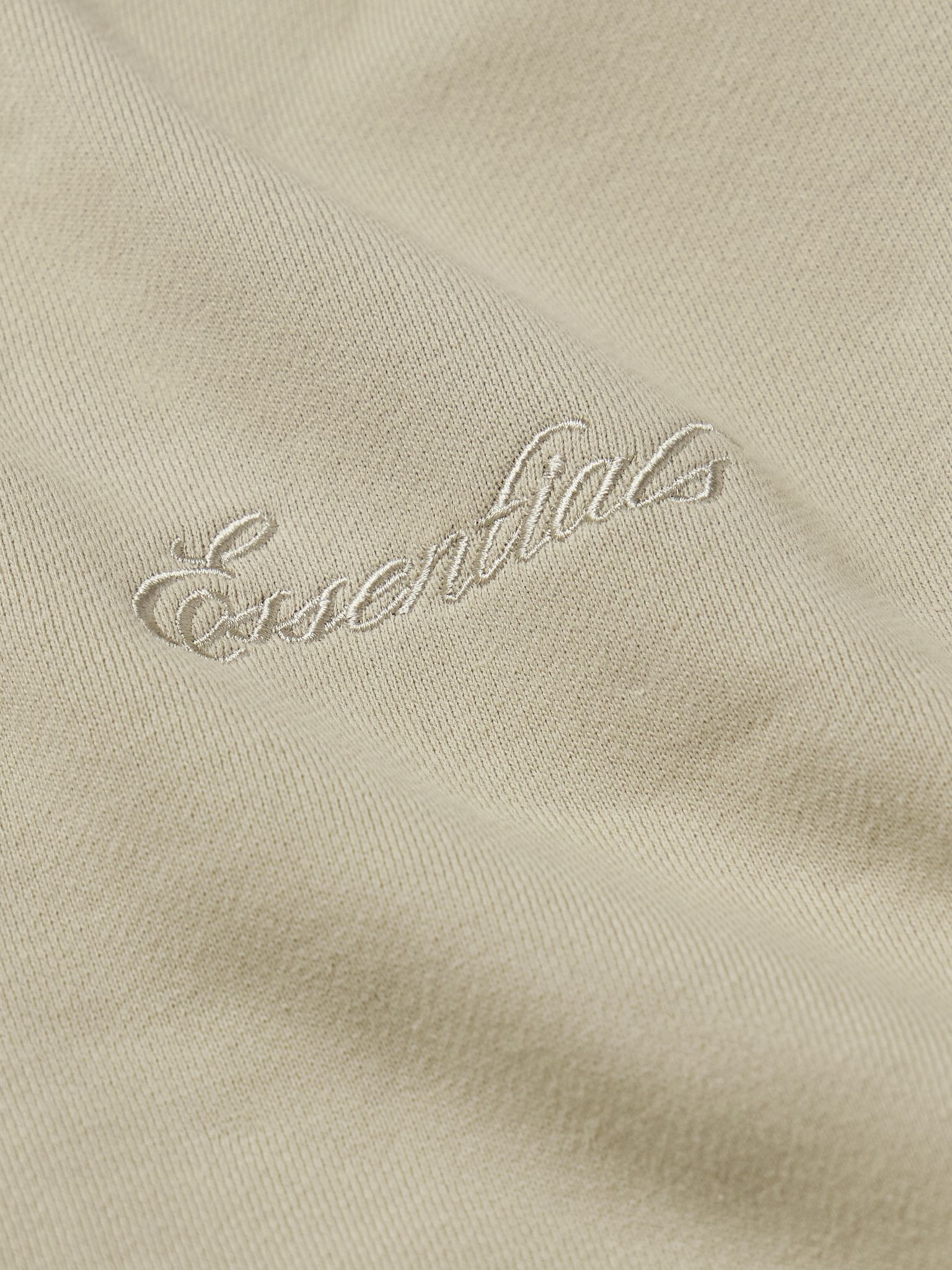 Oversized Logo-Appliquéd Cotton-Blend Jersey Zip-Up Sweatshirt Beige - 5
