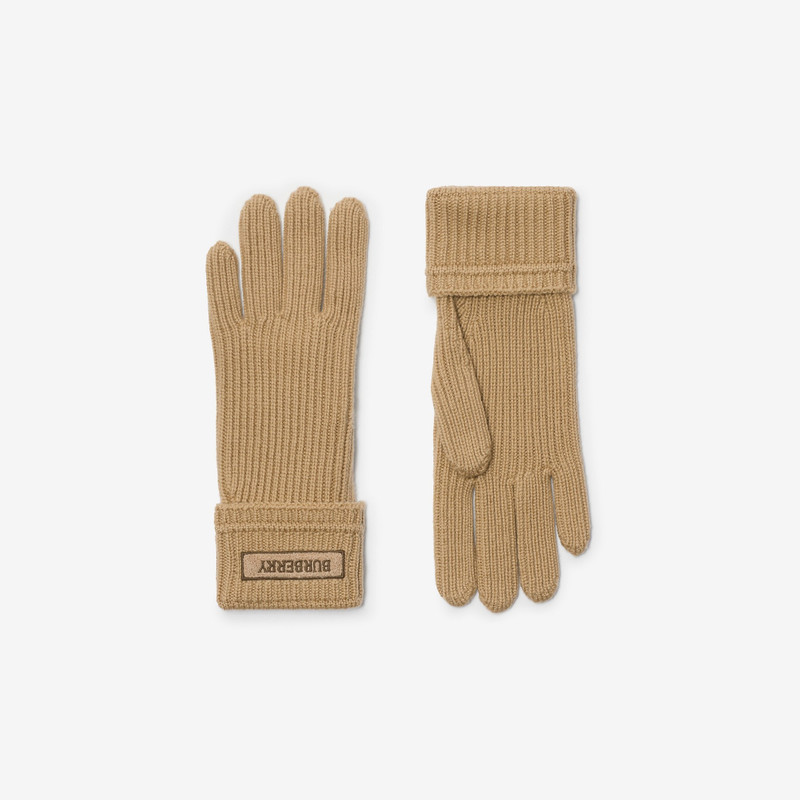 Burberry Logo Patch Wool Blend Gloves outlook